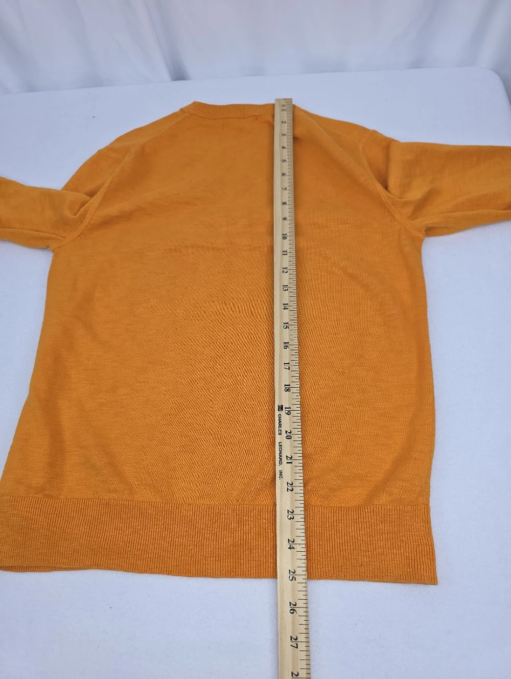 Banana Republic Slub Double Knit Crew Neck Sweater Orange Size Small AR-3507